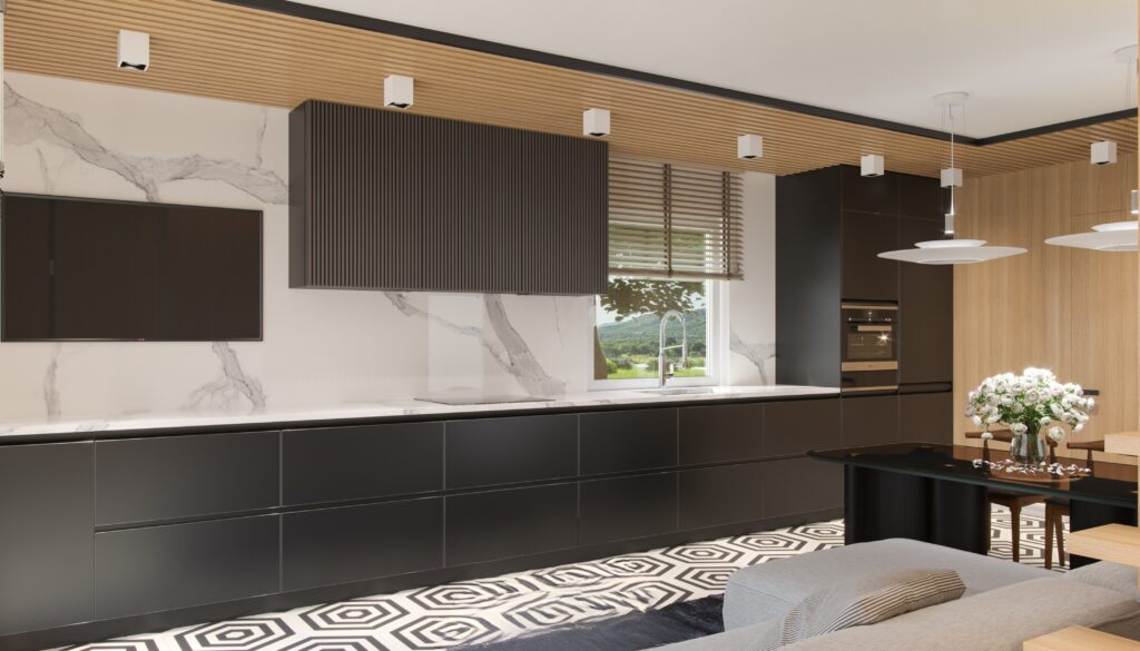 dom modułowy 88 m wnętrze